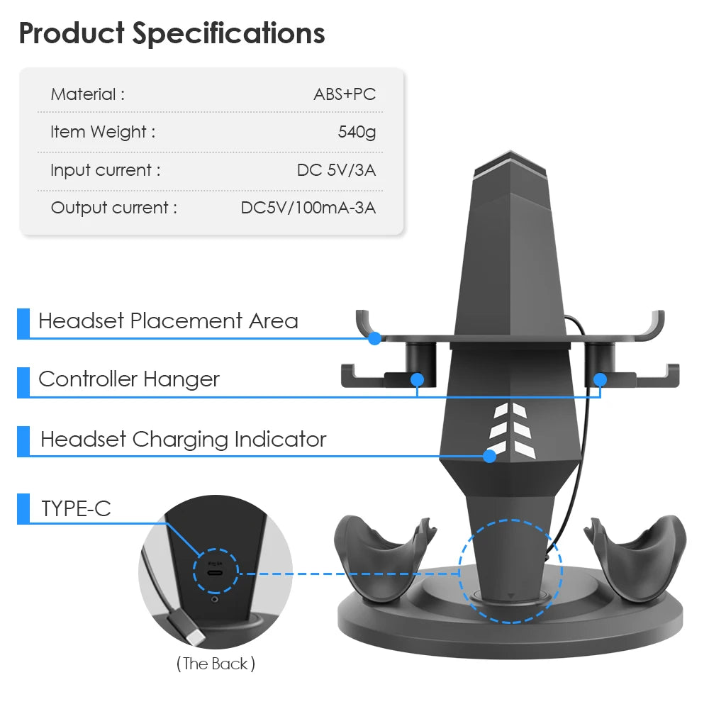 Charging Dock for Meta Oculus Quest 3 Accessories Vertical Charge