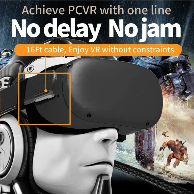Virtual Reality VR Glasses Cable USB A To Type C 5M for Oculus Quest 2