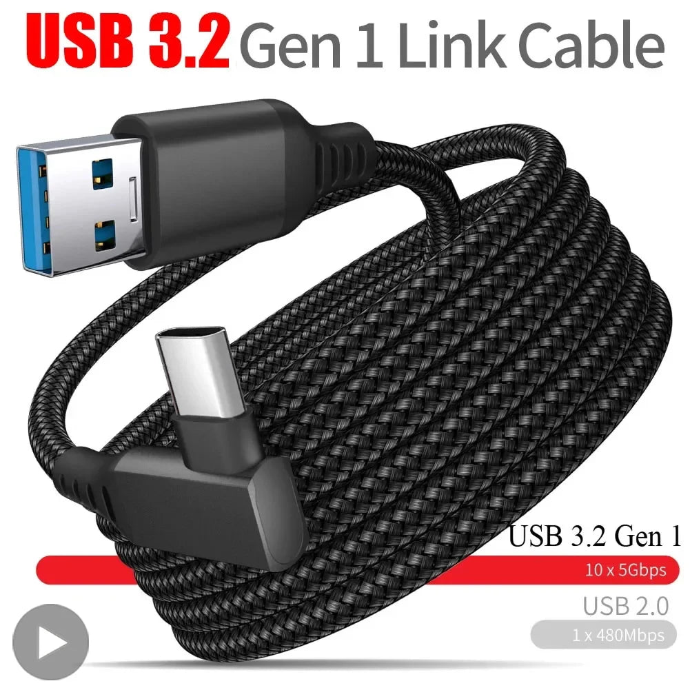 Virtual Reality VR Glasses Cable USB A To Type C 5M for Oculus Quest 2