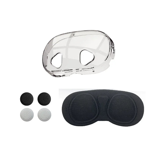 Aolion For Meta Quest3 VR Helmet Protective Cover Clear TPU Cases Set