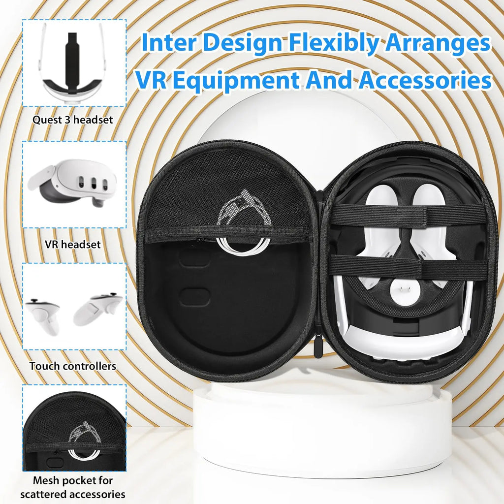 Hard Carrying Case Compatible with Oculus/Meta Quest 3, Suitable for