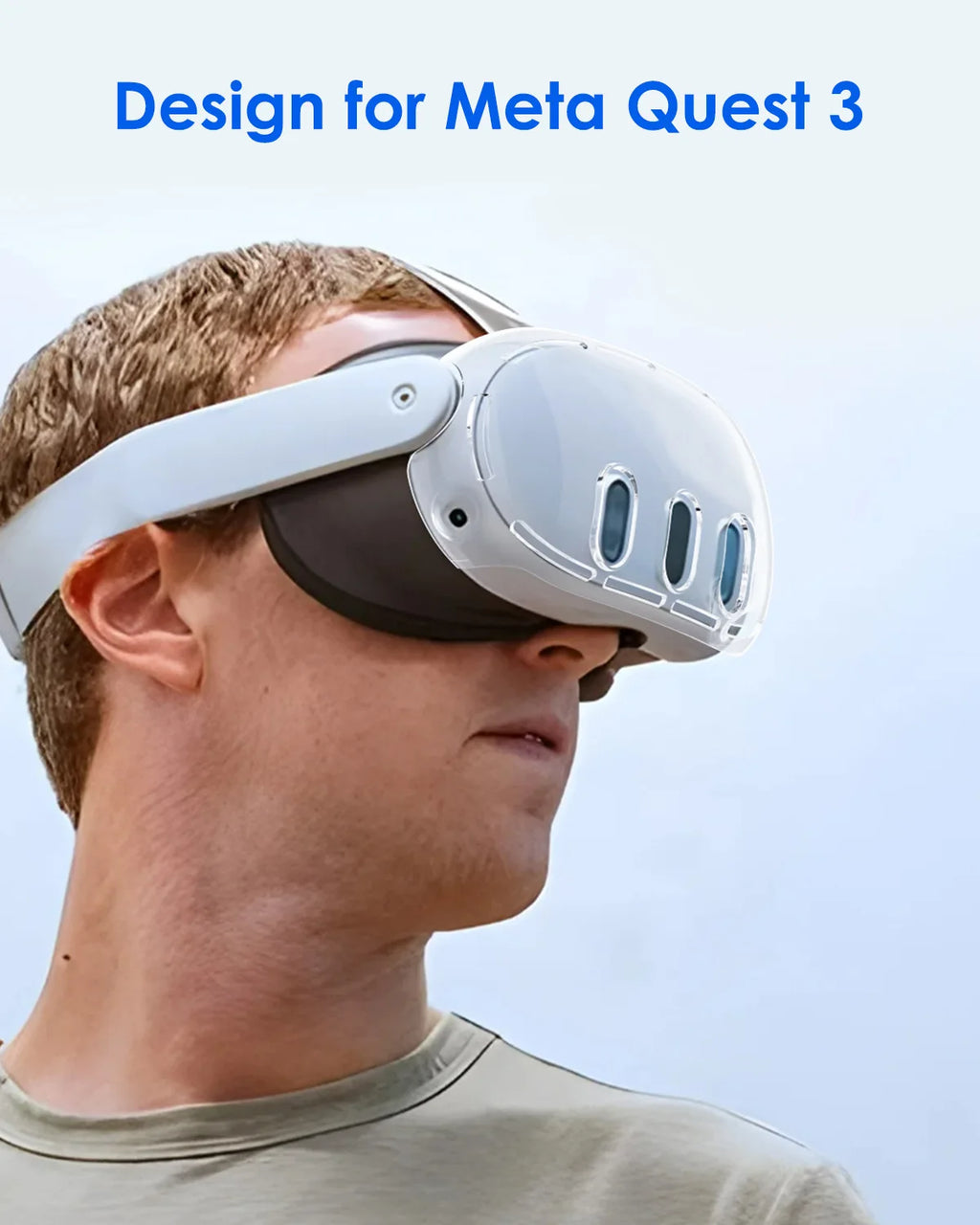 Aolion For Meta Quest3 VR Helmet Protective Cover Clear TPU Cases Set