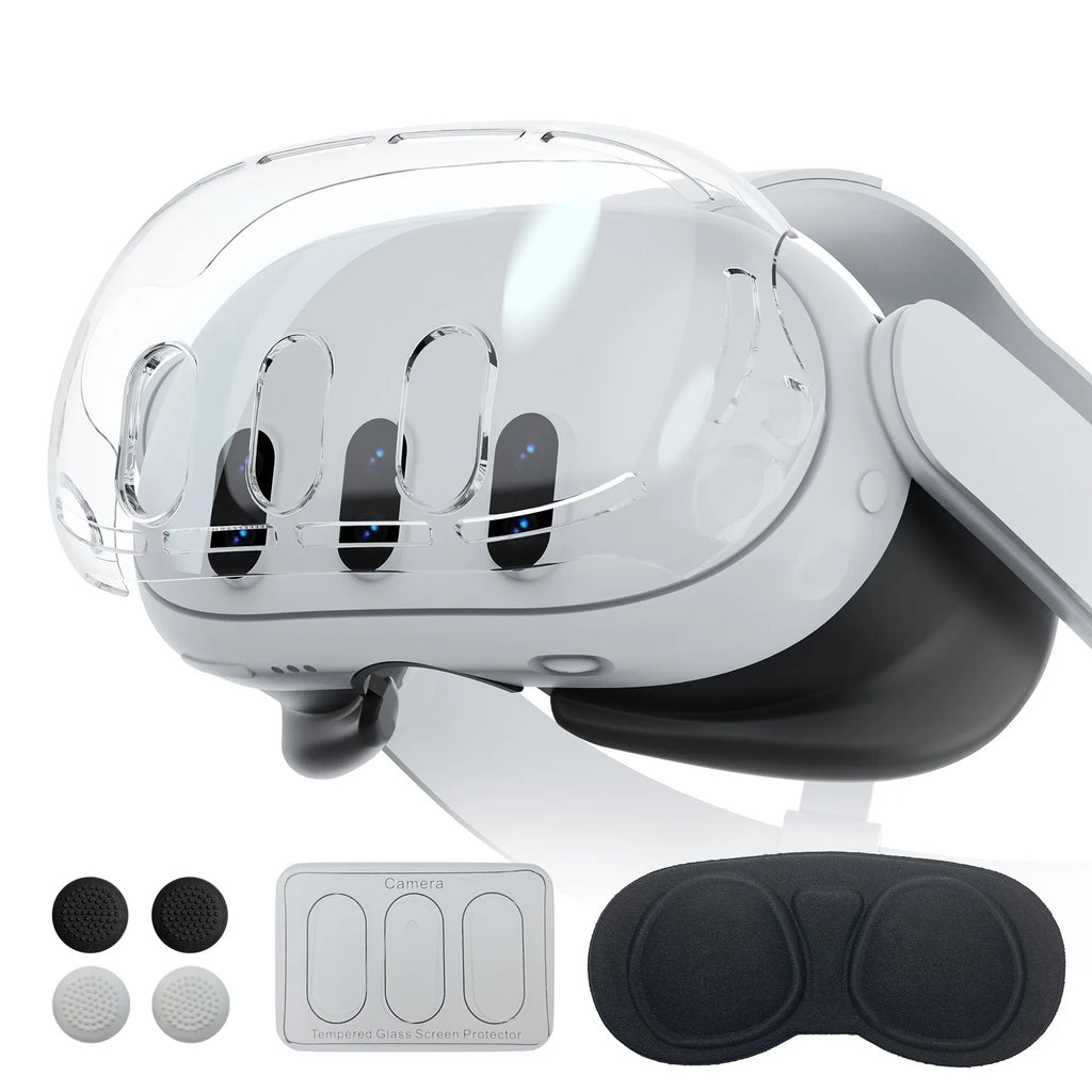 Aolion For Meta Quest3 VR Helmet Protective Cover Clear TPU Cases Set