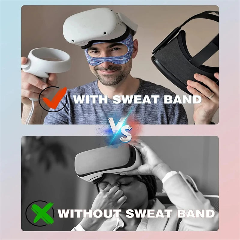 For Oculus Quest 2 Accessories VR Mask Cover Breathable Sweat Band