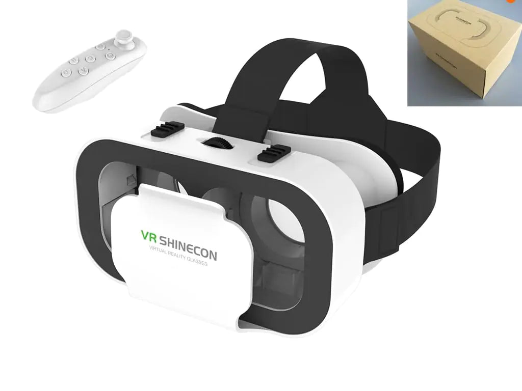 VR Headset for iPhone & Android with Controller for Kids & Adults Universal Virtual Reality Goggles Portable Virtual Reality 3D Glasses Helmets for MoviesTV & Video Gamesfor Phones 4.7-6.5Inch